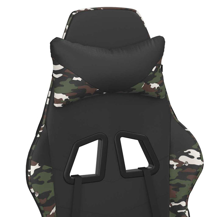 Scaun de gaming masaj/suport picioare negru/Camuflaj piele eco - WALTI WALTI
