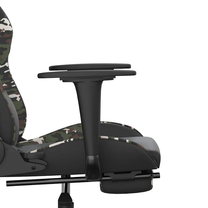 Scaun de gaming masaj/suport picioare negru/Camuflaj piele eco - WALTI WALTI