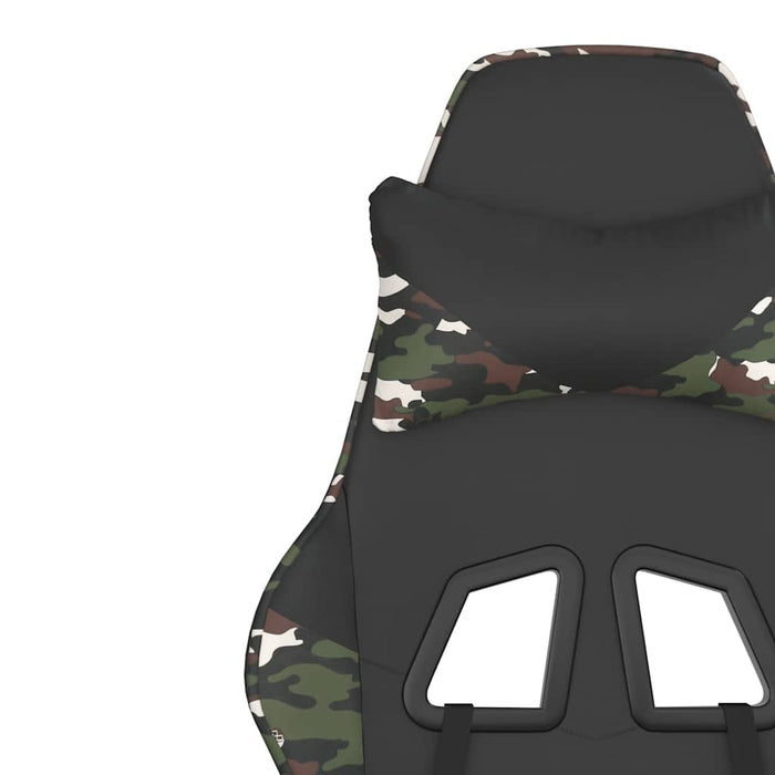 Scaun de gaming masaj/suport picioare negru/Camuflaj piele eco - WALTI WALTI