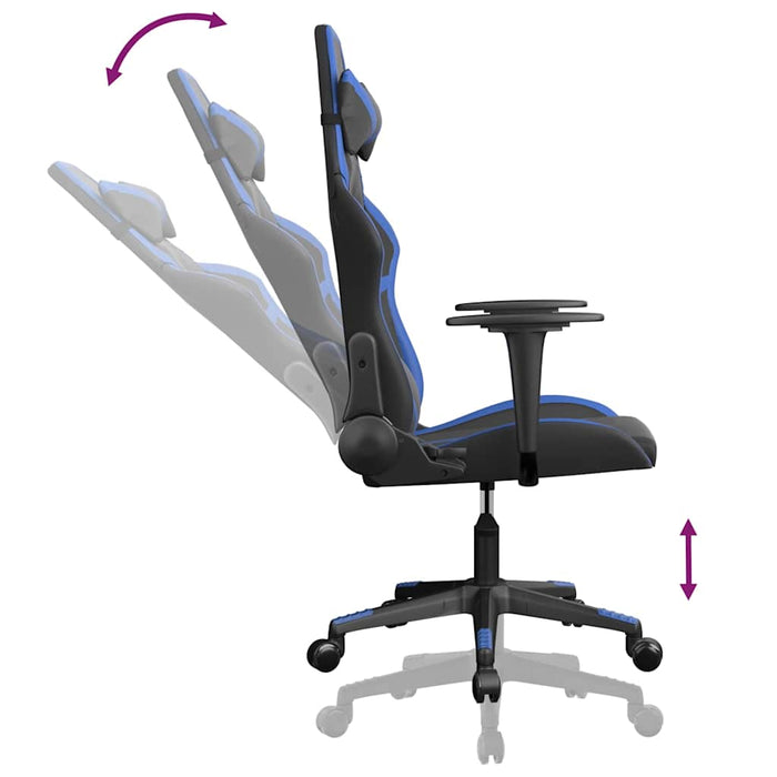 Scaun de gaming de masaj, negru și albastru, piele ecologică - WALTI WALTI