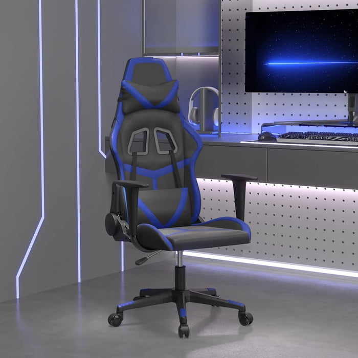 Scaun de gaming de masaj, negru și albastru, piele ecologică - WALTI WALTI