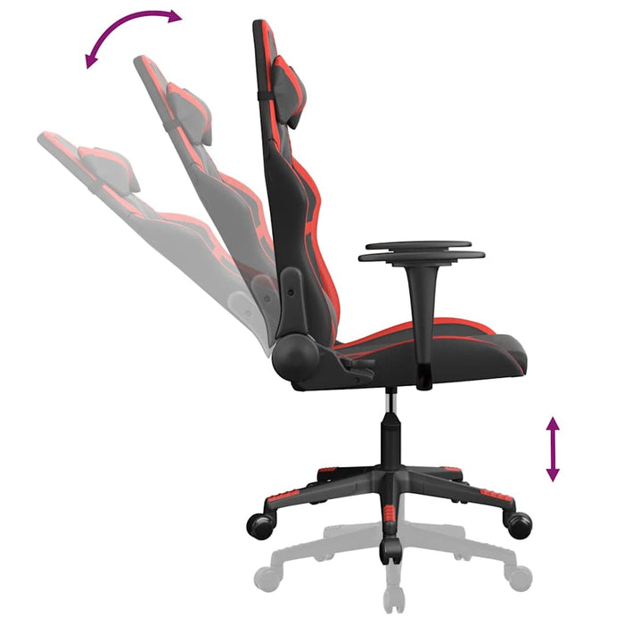 Scaun de gaming de masaj, negru și roșu, piele ecologică - WALTI WALTI