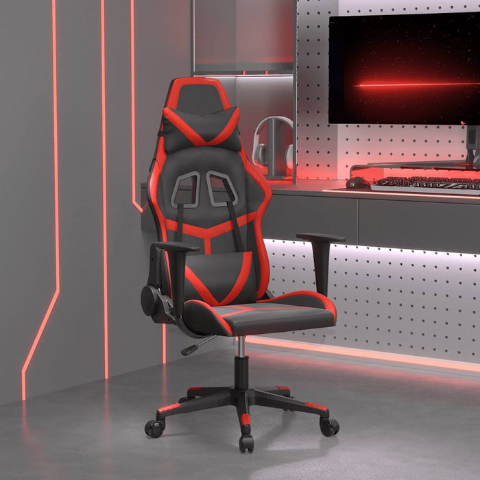 Scaun de gaming de masaj, negru și roșu, piele ecologică - WALTI WALTI
