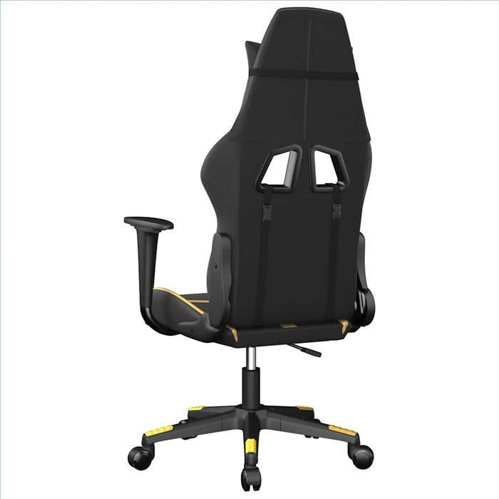 Scaun de gaming de masaj, negru și auriu, piele ecologică - WALTI WALTI