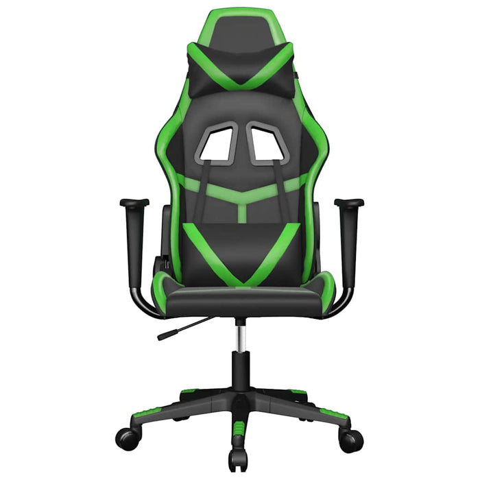 Scaun de gaming de masaj, negru și verde, piele ecologică - WALTI WALTI