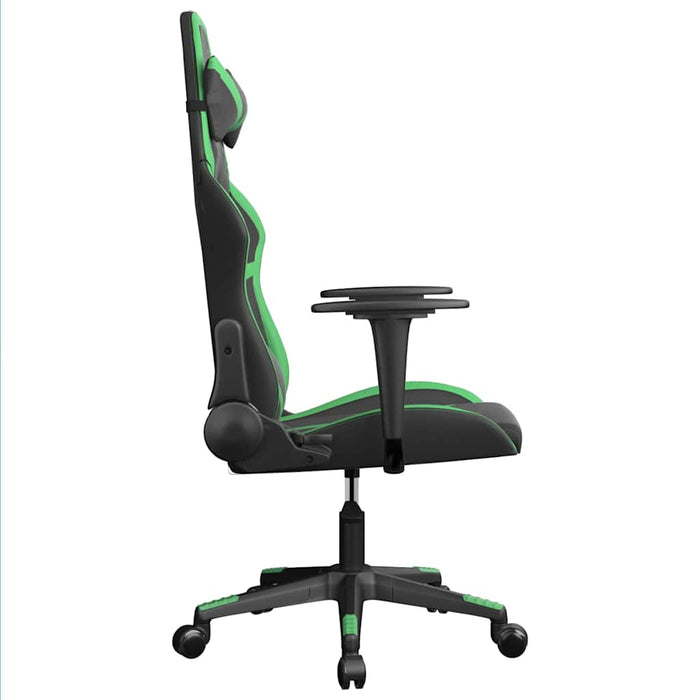 Scaun de gaming de masaj, negru și verde, piele ecologică - WALTI WALTI