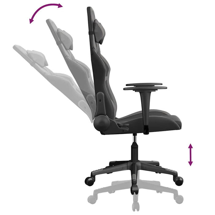 Scaun de gaming de masaj, negru și gri, piele ecologică - WALTI WALTI