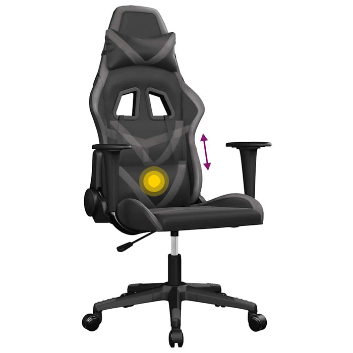 Scaun de gaming de masaj, negru și gri, piele ecologică - WALTI WALTI