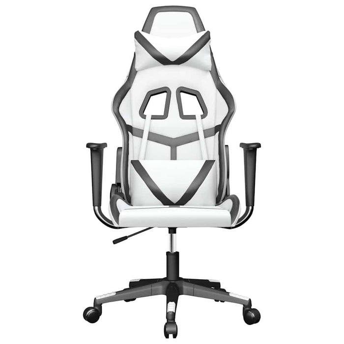 Scaun de gaming de masaj, alb și negru, piele ecologică - WALTI WALTI