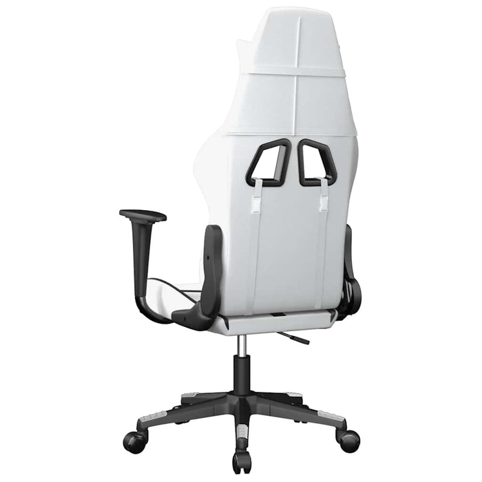 Scaun de gaming de masaj, alb și negru, piele ecologică - WALTI WALTI