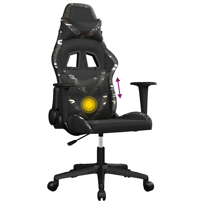 Scaun de gaming de masaj, negru și camuflaj, piele ecologică - WALTI WALTI