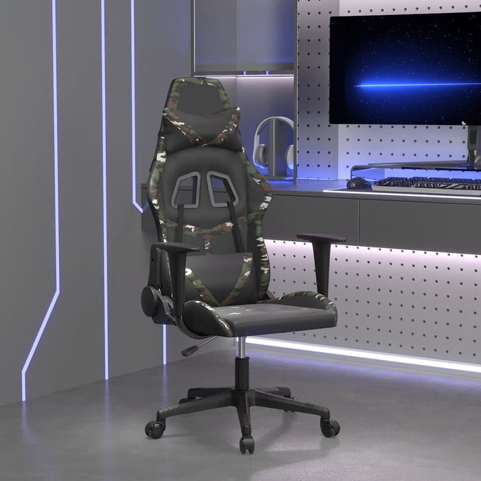 Scaun de gaming de masaj, negru și camuflaj, piele ecologică - WALTI WALTI