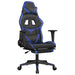 Scaun de gaming masaj/suport picioare negru/albastru piele eco - WALTI WALTI