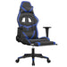 Scaun de gaming masaj/suport picioare negru/albastru piele eco - WALTI WALTI