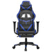 Scaun de gaming masaj/suport picioare negru/albastru piele eco - WALTI WALTI