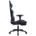 Scaun de gaming masaj/suport picioare negru/albastru piele eco - WALTI WALTI