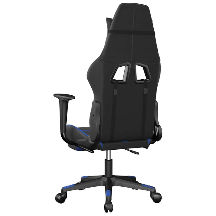 Scaun de gaming masaj/suport picioare negru/albastru piele eco - WALTI WALTI