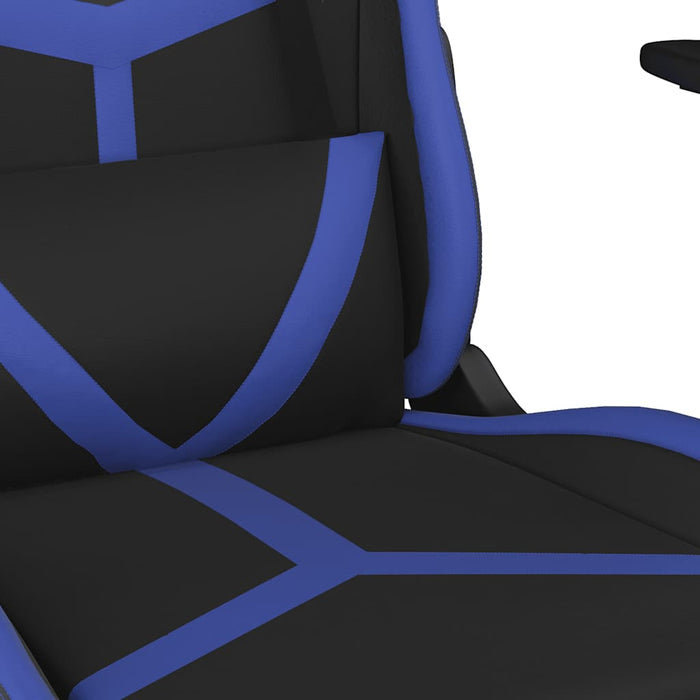 Scaun de gaming masaj/suport picioare negru/albastru piele eco - WALTI WALTI