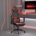 Scaun de gaming cu masaj/suport picioare, negru/roșu, piele eco - WALTI WALTI