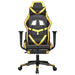 Scaun de gaming cu masaj/suport picioare negru/auriu piele eco - WALTI WALTI