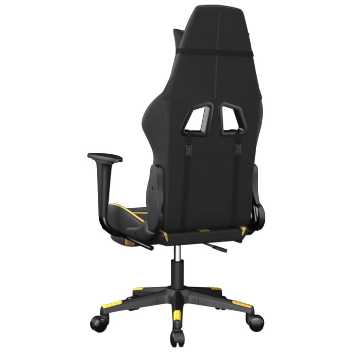 Scaun de gaming cu masaj/suport picioare negru/auriu piele eco - WALTI WALTI