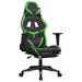 Scaun gaming de masaj/suport picioare, negru/verde, piele eco - WALTI WALTI