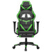 Scaun gaming de masaj/suport picioare, negru/verde, piele eco - WALTI WALTI