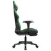 Scaun gaming de masaj/suport picioare, negru/verde, piele eco - WALTI WALTI