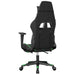 Scaun gaming de masaj/suport picioare, negru/verde, piele eco - WALTI WALTI