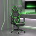Scaun gaming de masaj/suport picioare, negru/verde, piele eco - WALTI WALTI
