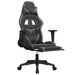 Scaun de gaming cu masaj/suport picioare, negru/gri, piele eco - WALTI WALTI