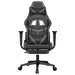 Scaun de gaming cu masaj/suport picioare, negru/gri, piele eco - WALTI WALTI
