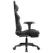 Scaun de gaming cu masaj/suport picioare, negru/gri, piele eco - WALTI WALTI