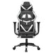 Scaun de gaming masaj/suport picioare alb/negru piele eco - WALTI WALTI