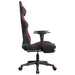 Scaun de gaming masaj/suport picioare negru/roșu vin piele eco - WALTI WALTI