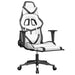 Scaun de gaming masaj/suport picioare alb/negru piele eco - WALTI WALTI