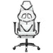 Scaun de gaming masaj/suport picioare alb/negru piele eco - WALTI WALTI