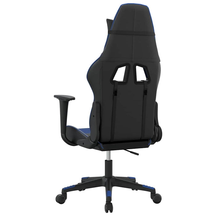 Scaun de gaming de masaj, negru și albastru, piele ecologică - WALTI WALTI