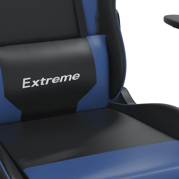 Scaun de gaming de masaj, negru și albastru, piele ecologică - WALTI WALTI