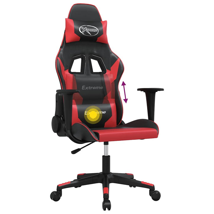 Scaun de gaming de masaj, negru și roșu, piele ecologică - WALTI WALTI