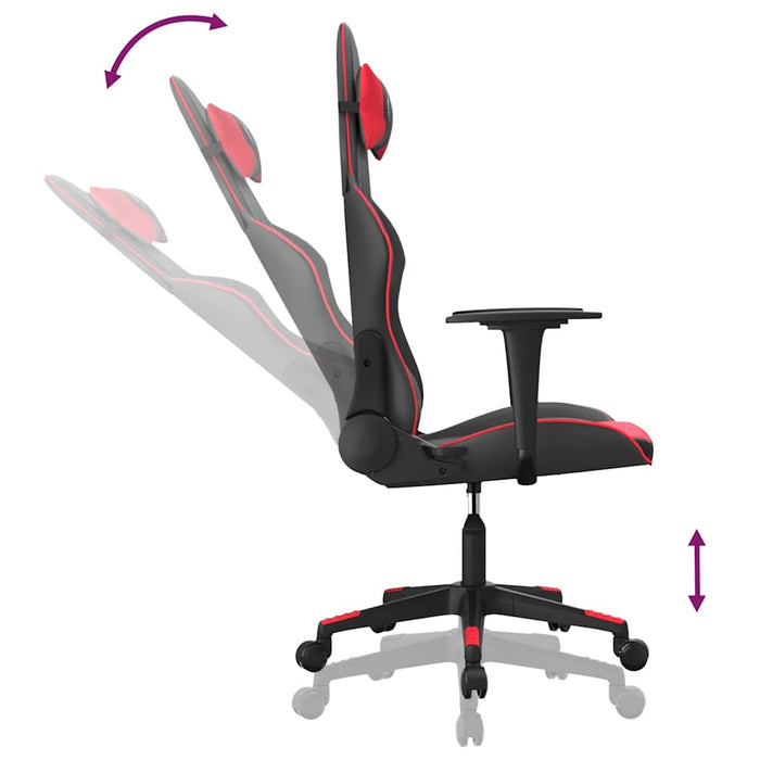 Scaun de gaming de masaj, negru și roșu, piele ecologică - WALTI WALTI