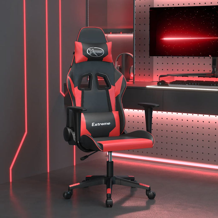 Scaun de gaming de masaj, negru și roșu, piele ecologică - WALTI WALTI
