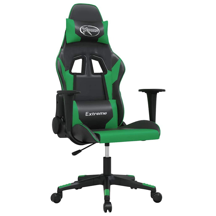 Scaun de gaming de masaj, negru și verde, piele ecologică - WALTI WALTI