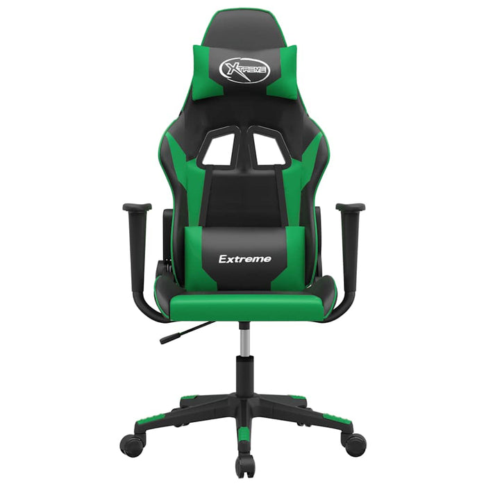 Scaun de gaming de masaj, negru și verde, piele ecologică - WALTI WALTI