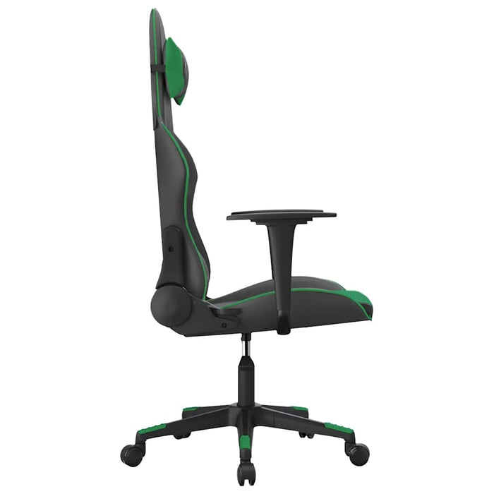 Scaun de gaming de masaj, negru și verde, piele ecologică - WALTI WALTI