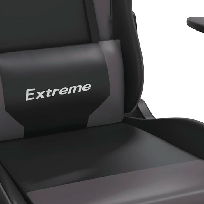 Scaun de gaming de masaj, negru și gri, piele ecologică - WALTI WALTI