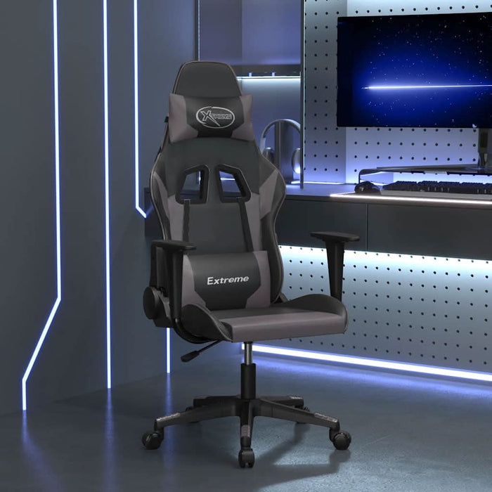 Scaun de gaming de masaj, negru și gri, piele ecologică - WALTI WALTI