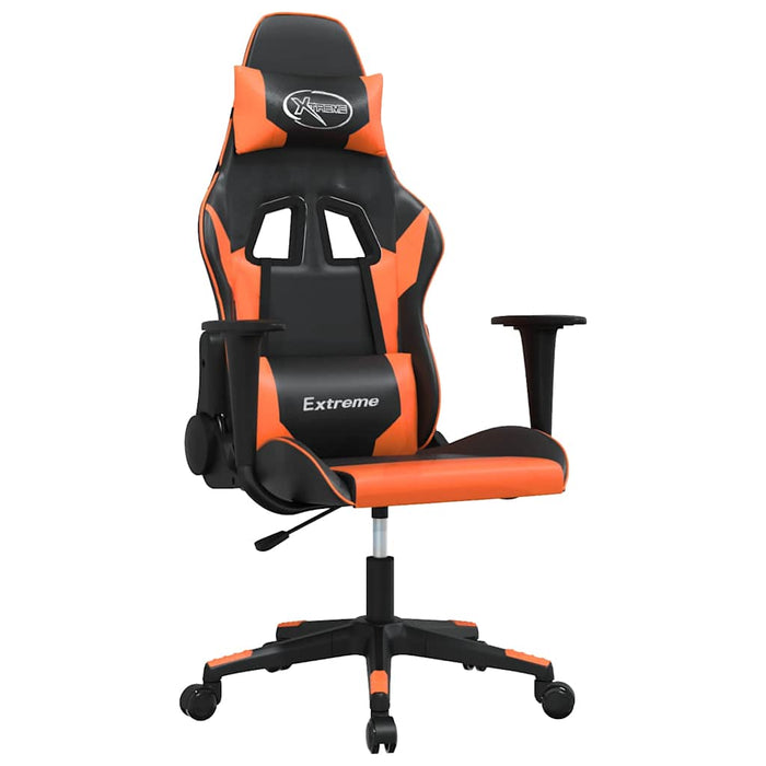 Scaun de gaming de masaj, negru și portocaliu, piele ecologică - WALTI WALTI