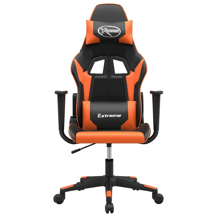 Scaun de gaming de masaj, negru și portocaliu, piele ecologică - WALTI WALTI