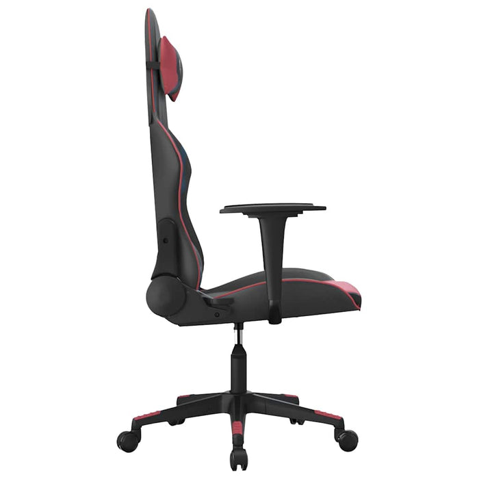 Scaun de gaming de masaj, negru și roșu vin, piele ecologică - WALTI WALTI